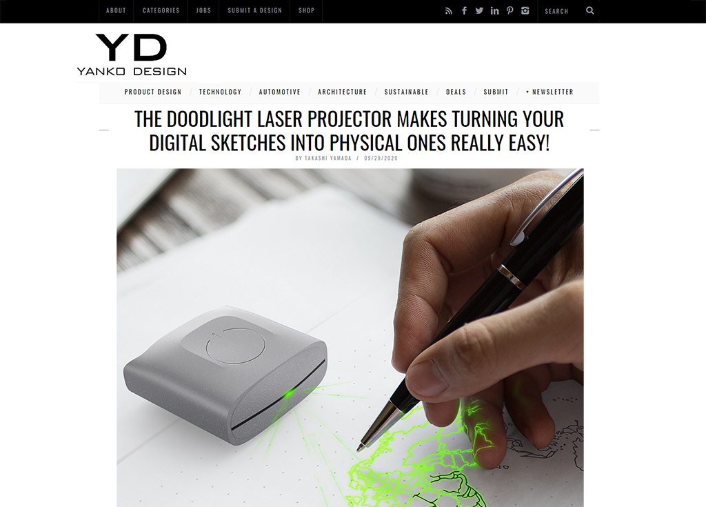 THE DOODLIGHT LASER PROJECTOR MAKES TURNING YOUR DIGITAL SKETCHES INTO PHYSICAL ONES REALLY EASY!